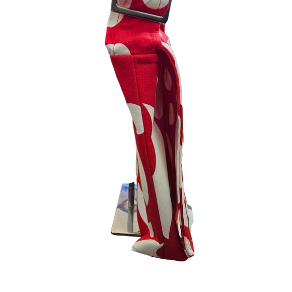 Tara Hubbard Floral Fabric Upholstery Messenger Bag Red and White Patterned - Picture 4 of 8